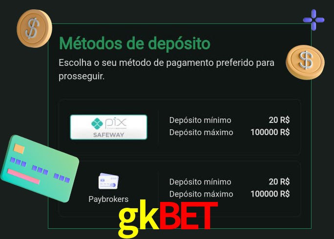 O cassino gkbet oferece uma grande variedade de métodos de pagamento